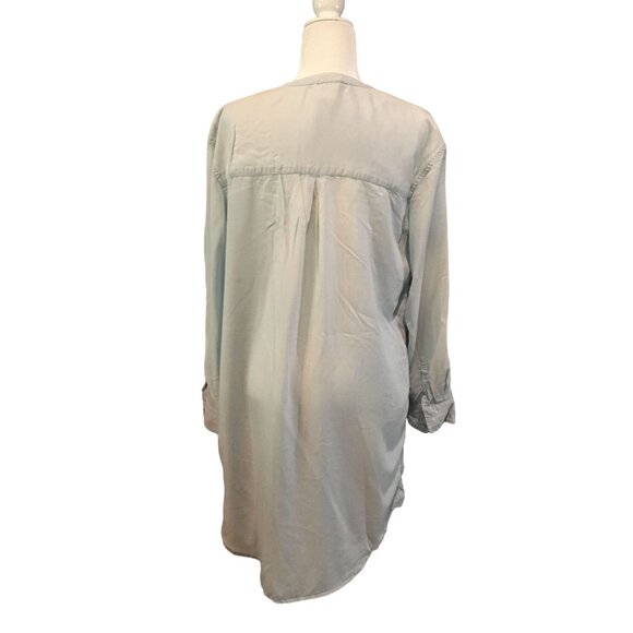 Merona Womens Long Sleeve Button-Down Tunic XL Light Blue - Picture 8 of 8